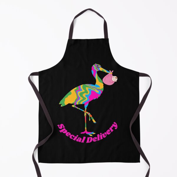 Item preview, Rainbow Stork Special Delivery Baby Pink designed and sold by CraftyAnimal.