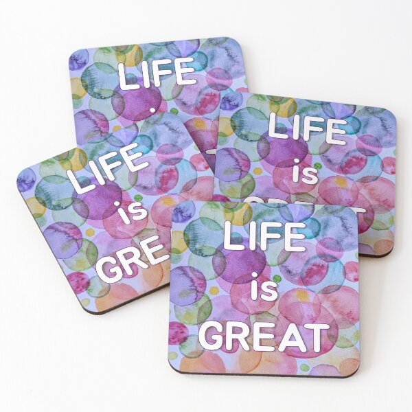 Item preview, Life is great with colorful watercolor drawing  designed and sold by yul4ik80.