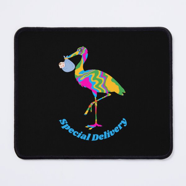 Item preview, Rainbow Stork Special Delivery Baby Blue designed and sold by CraftyAnimal.