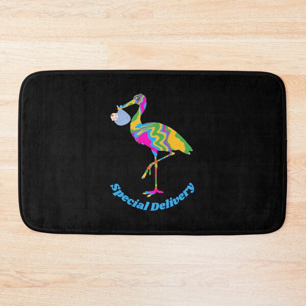 Item preview, Rainbow Stork Special Delivery Baby Blue designed and sold by CraftyAnimal.