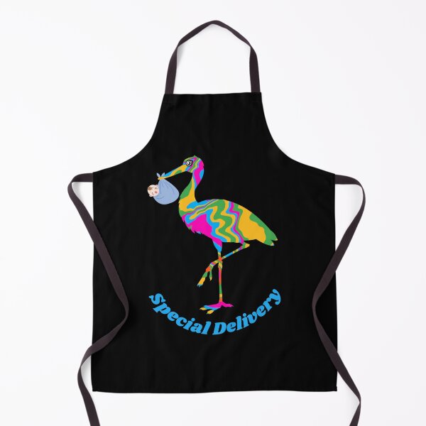 Item preview, Rainbow Stork Special Delivery Baby Blue designed and sold by CraftyAnimal.