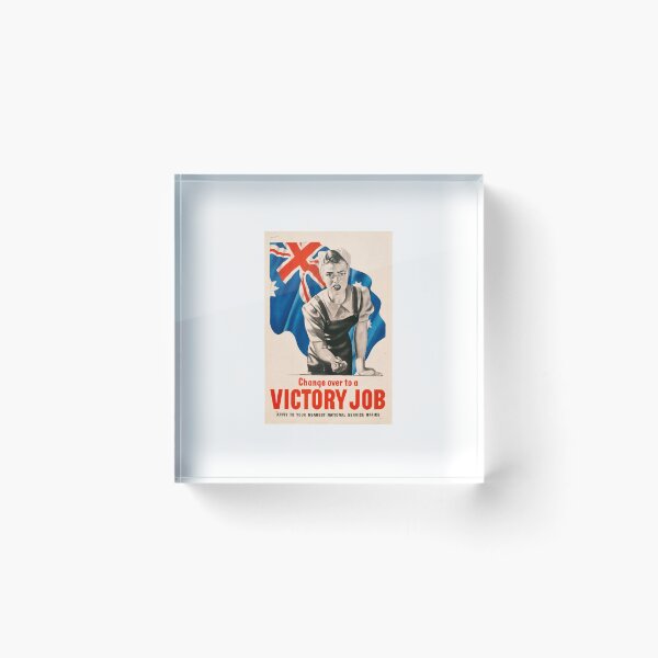 Item preview, Change over to a VICTORY JOB - Australian WW2 Propaganda Poster designed and sold by woodenorigami.
