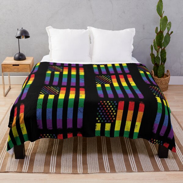 Item preview, Gay Pride LGBTQ Queer Rainbow American Flag designed and sold by GravitiTees.