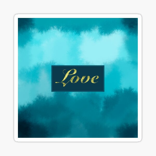 Item preview, Aqua and gold Love  designed and sold by Dinablal.