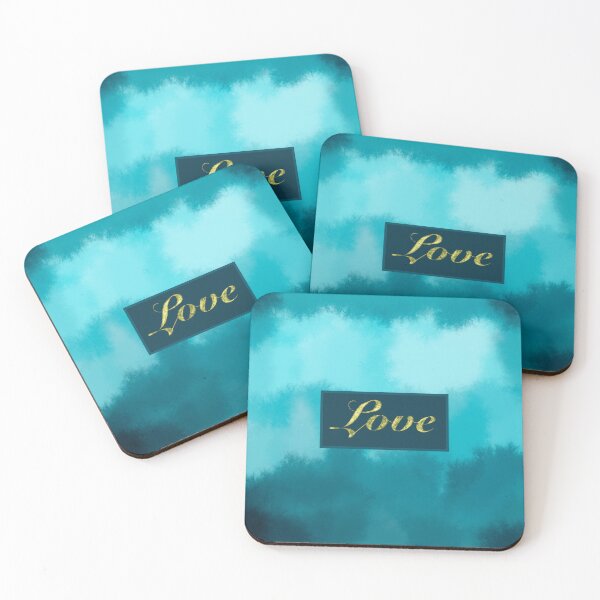 Item preview, Aqua and gold Love  designed and sold by Dinablal.