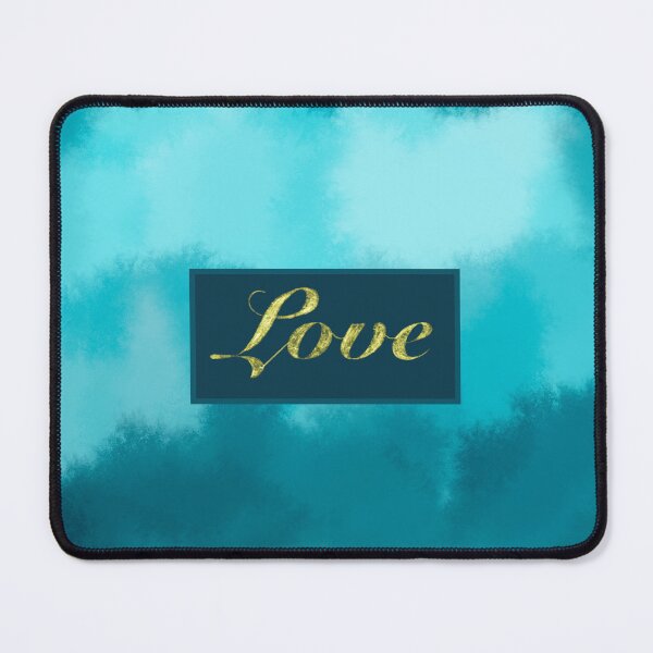 Item preview, Aqua and gold Love designed and sold by Dinablal.