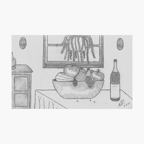 FRUIT AND WINE AT NIGHT Photographic Print