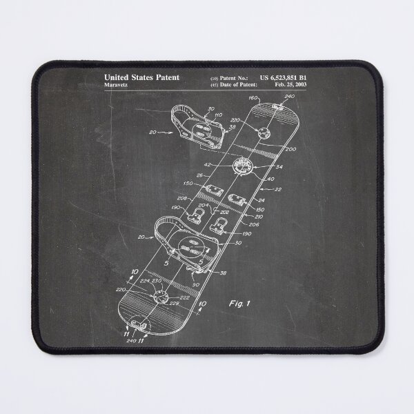 Item preview, Snowboard Patent - Snowboarding Art - Black Chalkboard designed and sold by patentpress.