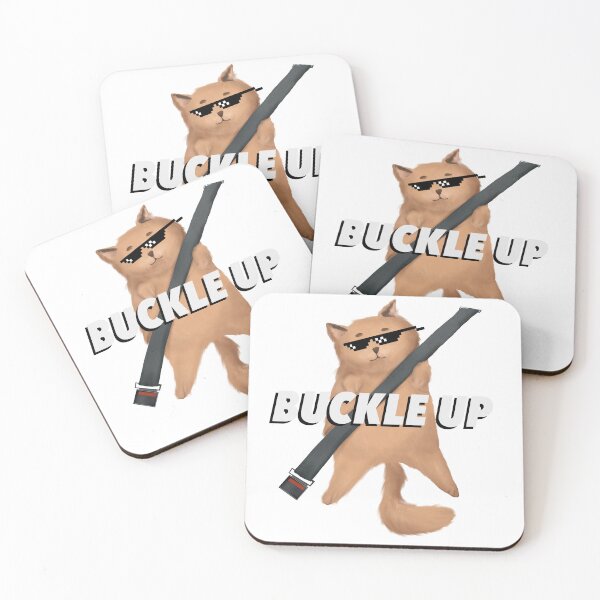 Item preview, Cat with seatbelt buckle up designed and sold by noicethingys.