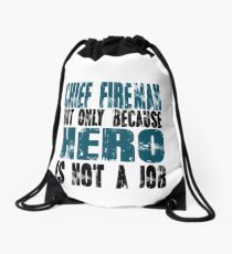 Chief Fireman Hero Drawstring Bag