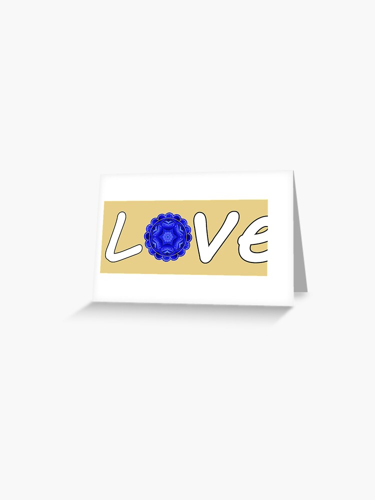 Love with blue abstract flower Greeting Card by LV-creator