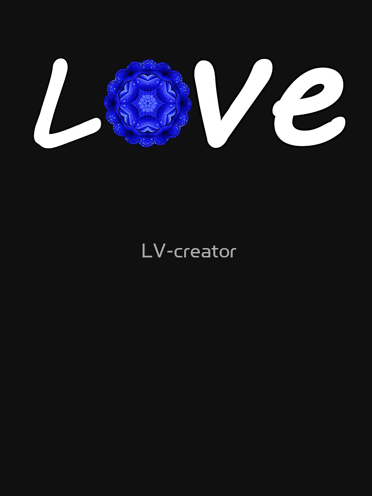 Love with blue abstract flower Pullover Hoodieundefined by LV-creator