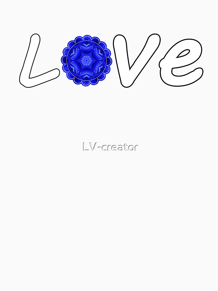 Love with blue abstract flower Pullover Hoodieundefined by LV-creator