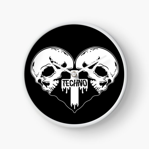 Skull Heart Techno Clock