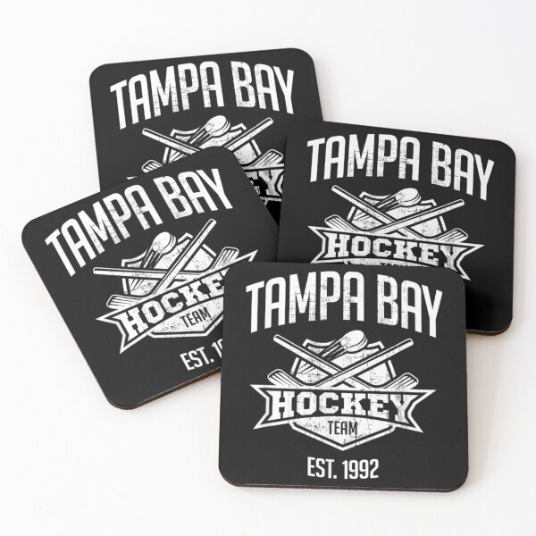Tampa Bay Lightning Hockey Rubber Square Coaster set SRC2085 4 pack 
