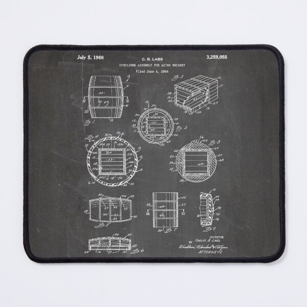 Item preview, Whisky Barrel Patent - Whisky Art - Black Chalkboard designed and sold by patentpress.