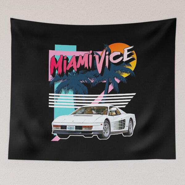 Artikelvorschau, Retro Miami Vice 80er Tribute Langarm T-Shirt entworfen und verkauft von Sionaeli88.