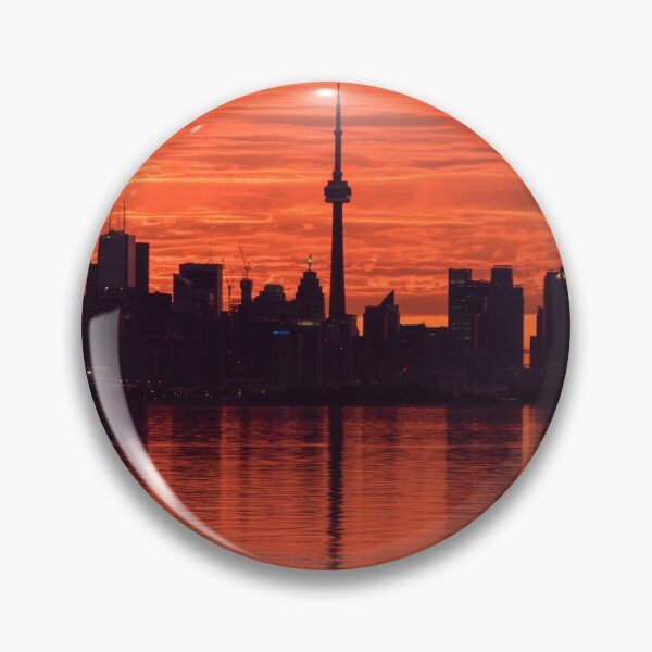 Item preview, From Below the Horizon - Flamboyant Sunrise Behind Toronto Distinctive Skyline designed and sold by Georgia Mizuleva.