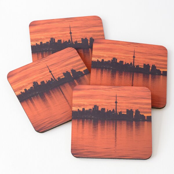 Item preview, From Below the Horizon - Flamboyant Sunrise Behind Toronto Distinctive Skyline designed and sold by Georgia Mizuleva.