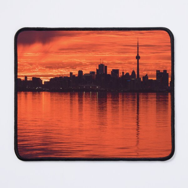 Item preview, From Below the Horizon - Flamboyant Sunrise Behind Toronto Distinctive Skyline designed and sold by Georgia Mizuleva.