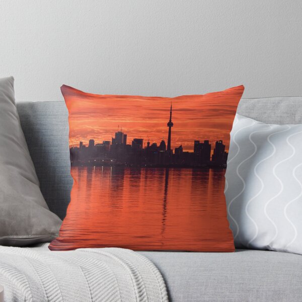 Item preview, From Below the Horizon - Flamboyant Sunrise Behind Toronto Distinctive Skyline designed and sold by Georgia Mizuleva.