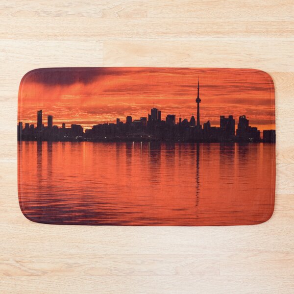 Item preview, From Below the Horizon - Flamboyant Sunrise Behind Toronto Distinctive Skyline designed and sold by Georgia Mizuleva.