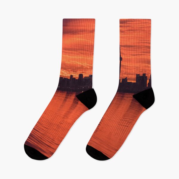 Item preview, From Below the Horizon - Flamboyant Sunrise Behind Toronto Distinctive Skyline designed and sold by Georgia Mizuleva.