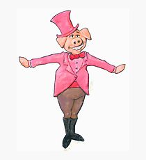 A Pig who is wearing a Top Hat Photographic Print