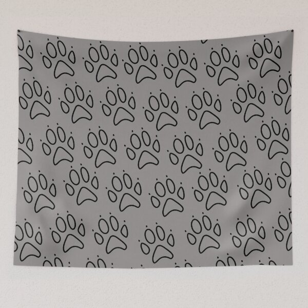 Item preview, Paw prints. Dog paw prints. Outline. Black. designed and sold by JellyBeenzz.