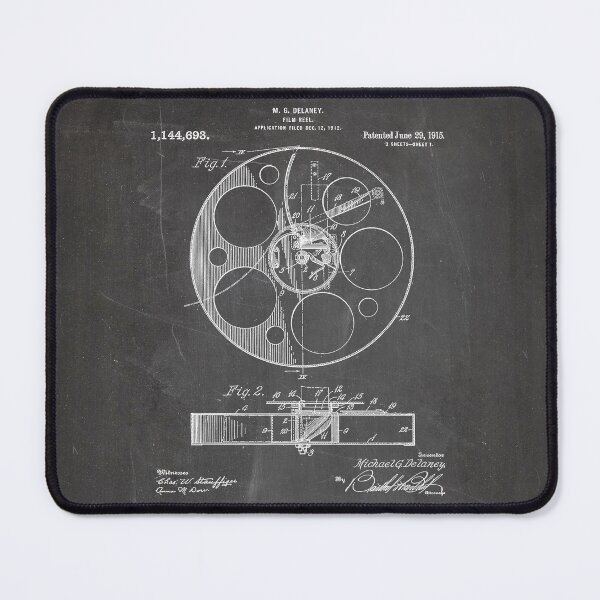 Item preview, Film Reel Patent - Classic Cinema Art - Black Chalkboard designed and sold by patentpress.