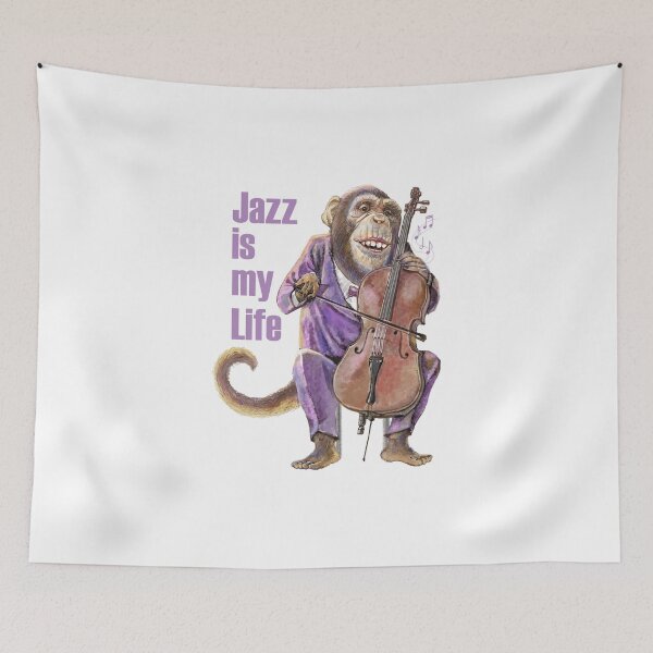Item preview, The monkey plays jazz music on the cello designed and sold by artredstar.