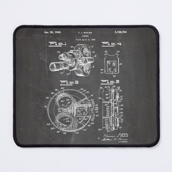 Item preview, Movie Camera Patent - Film Camera Art - Black Chalkboard designed and sold by patentpress.