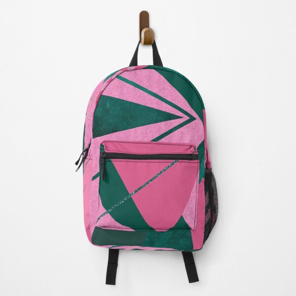 Item preview, Dark Green and Pink Geometric Abstract designed and sold by humnoo.