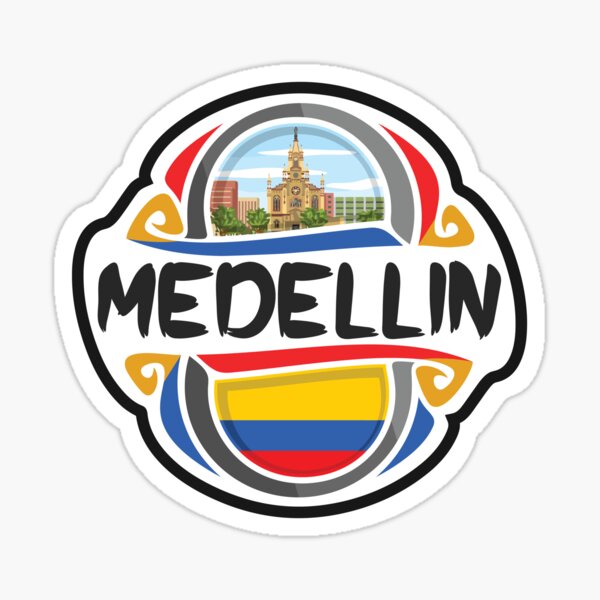 Item preview, Medellin Colombia Flag Badge Travel Souvenir Stamp designed and sold by TeeHome.