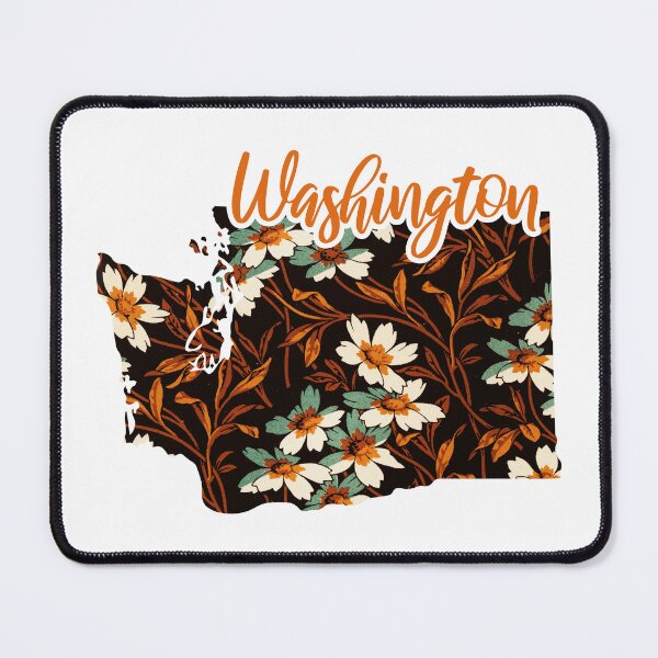 Item preview, Floral Map of USA States Washington - Map of Washington designed and sold by AmethystMurad.