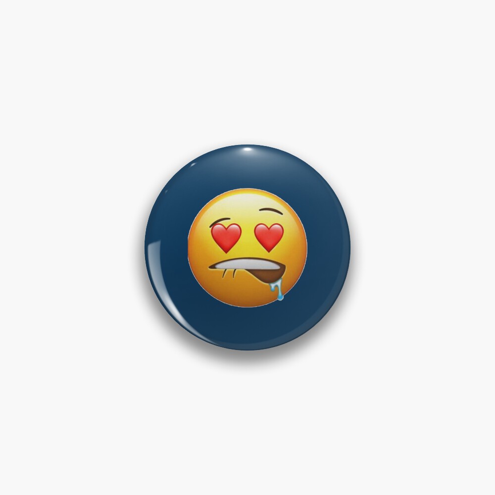 Biting Lips Emoji Sheesh In Love Meme Pin For Sale By Cottageprinter