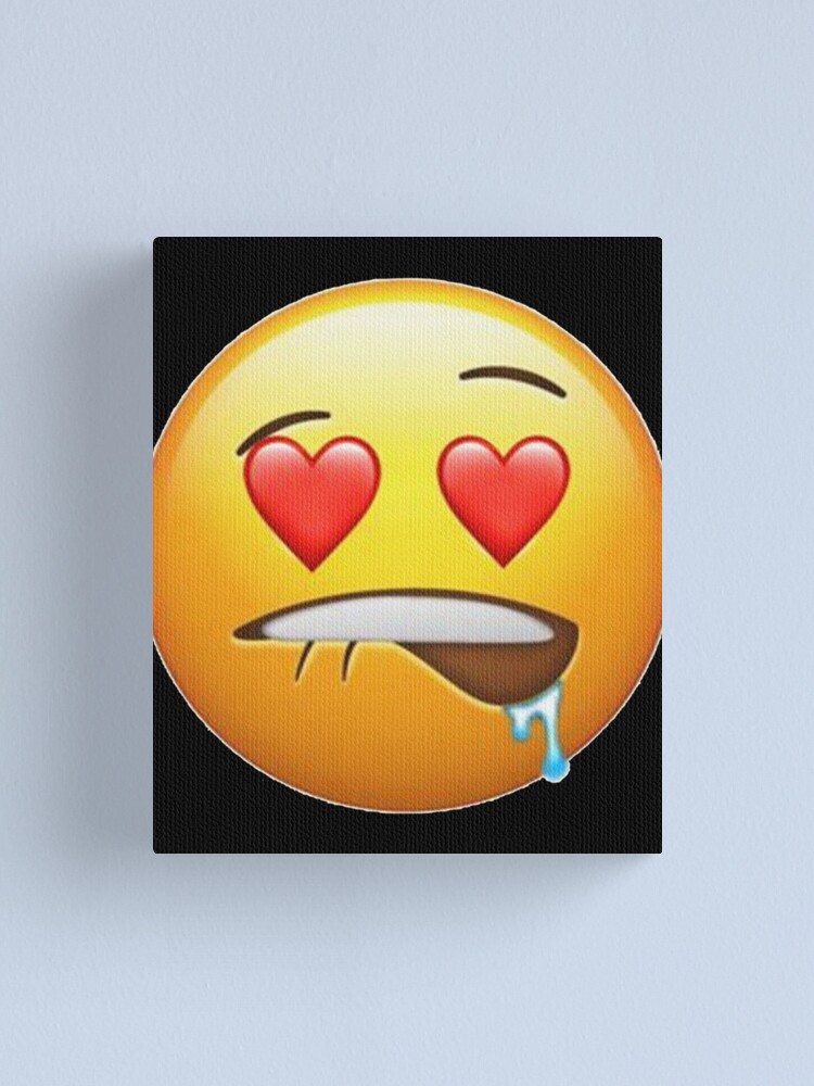 Biting Lips Emoji Sheesh In Love Meme Canvas Print For Sale By Cottageprinter Redbubble