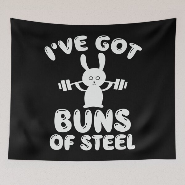 Item preview, Bunny T-ShirtBuns Of Steel Bunny Workout Cute Animal Bodybuilding Joke Kawaii designed and sold by BratbitBarry.