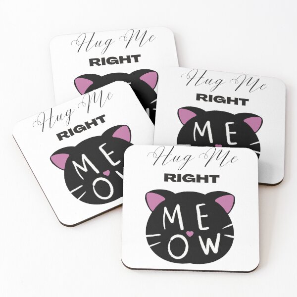 Item preview, hug me right meow, hug your cat day, proud cat mom, do it meow, funny cat lover, international cat day, cat puns designed and sold by helkav.