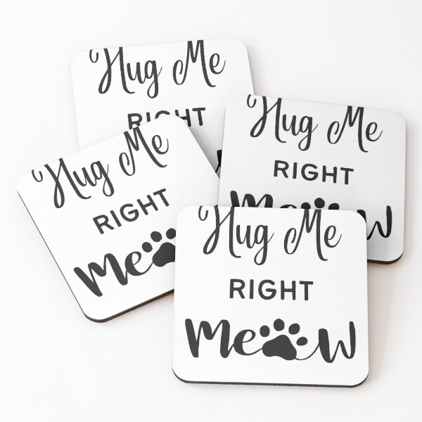 Item preview, hug me right meow, hug your cat day, proud cat mom, do it meow, funny cat lover, international cat day, cat puns designed and sold by helkav.
