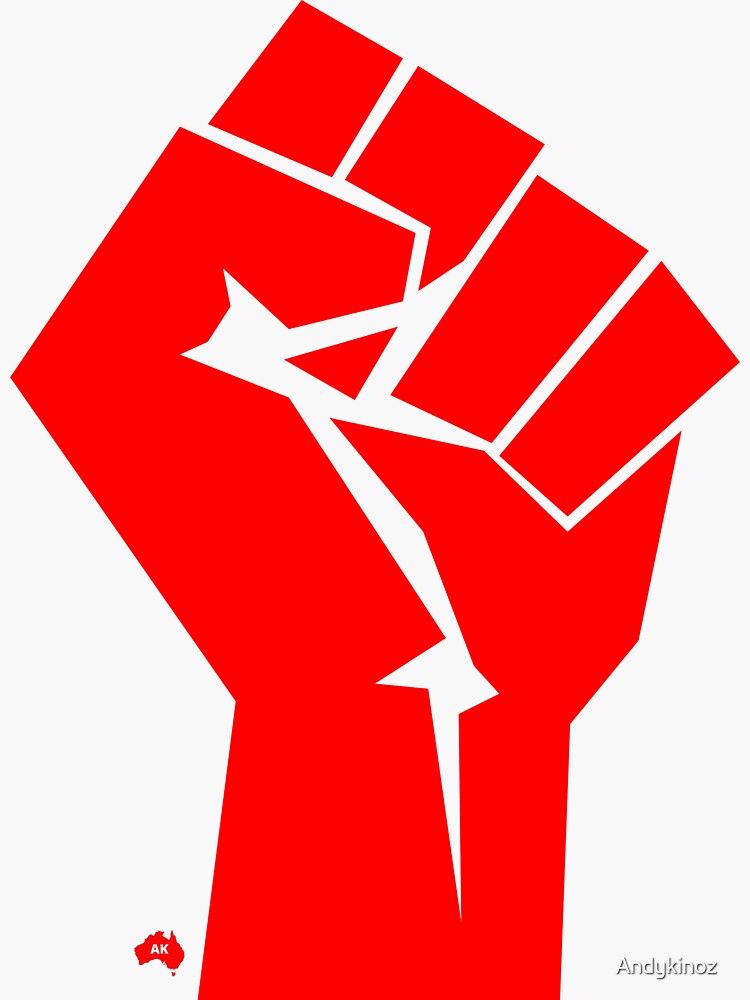 "Red Fist Resistance" Sticker for Sale by Andykinoz | Redbubble