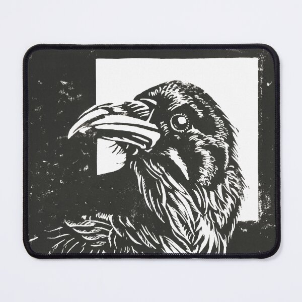 Item preview, A Crow, Linoprint designed and sold by Elena Casiglio.