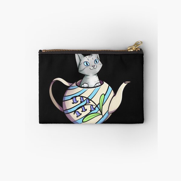 Item preview, Silver tabby cat in a teapot designed and sold by Yama-inu.