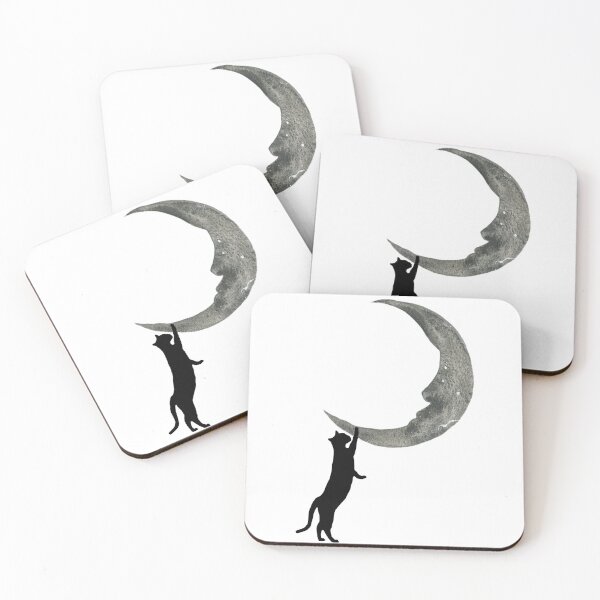 Item preview, Black Cat Reaching Moon | Celestial Witchy Night Design:  designed and sold by LifeAndWonder.