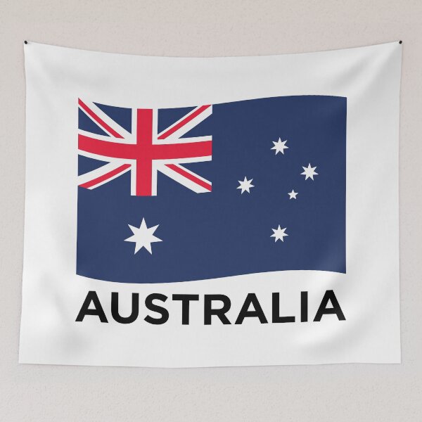 Item preview, Australia Wave Flag With Text (On White) designed and sold by STUDIO-72.