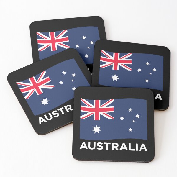 Item preview, Australia Wave Flag With Text (On Black) designed and sold by STUDIO-72.