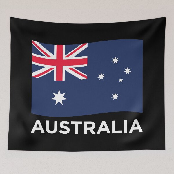 Item preview, Australia Wave Flag With Text (On Black) designed and sold by STUDIO-72.
