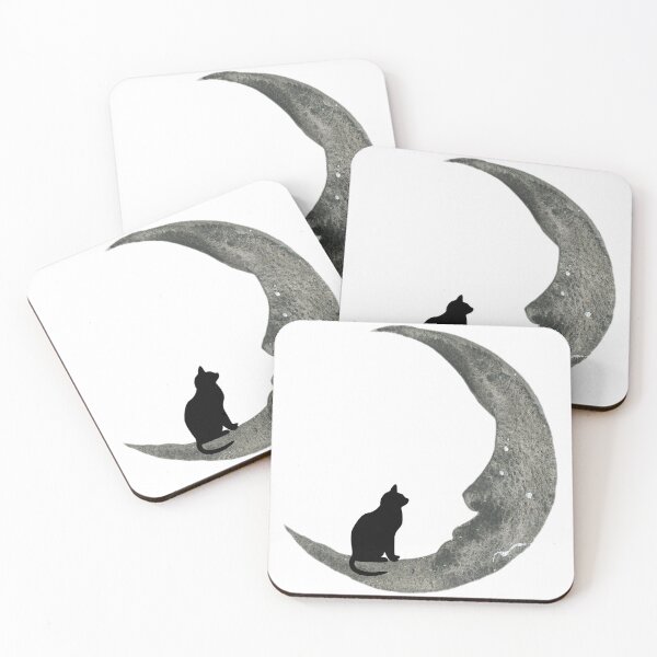 Item preview, Black Cat Sitting On Moon | Celestial Witchy Night Design:  designed and sold by LifeAndWonder.