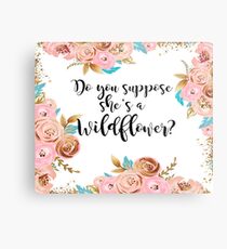 Blush pink and gold wildflower Metal Print