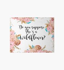 Blush pink and gold wildflower Art Board